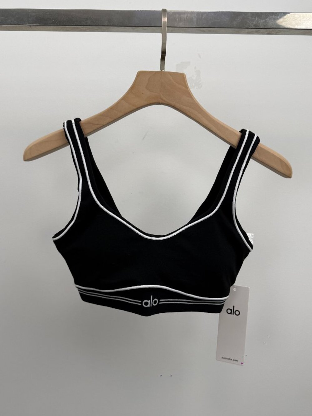 Alo Black & White Piped Sports Set